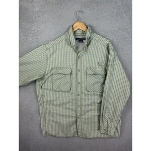 ExOfficio Shirt Mens 2XL Green Blue Plaid Vented Fishing Hiking Long Sleeve Mens